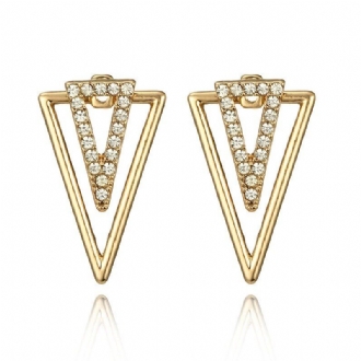 Vintage Triangel Örhängen Rhinestone Hallow Örhängen Fronthängande Örhängen För Kvinnor