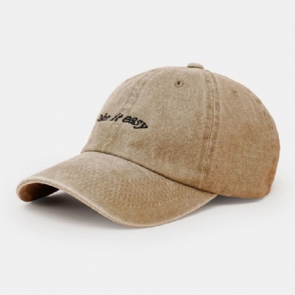 Baseballkeps För Män Tvättad Nödställda Brev Slogan Broderi Vintage Solskyddshatt För Kvinnor