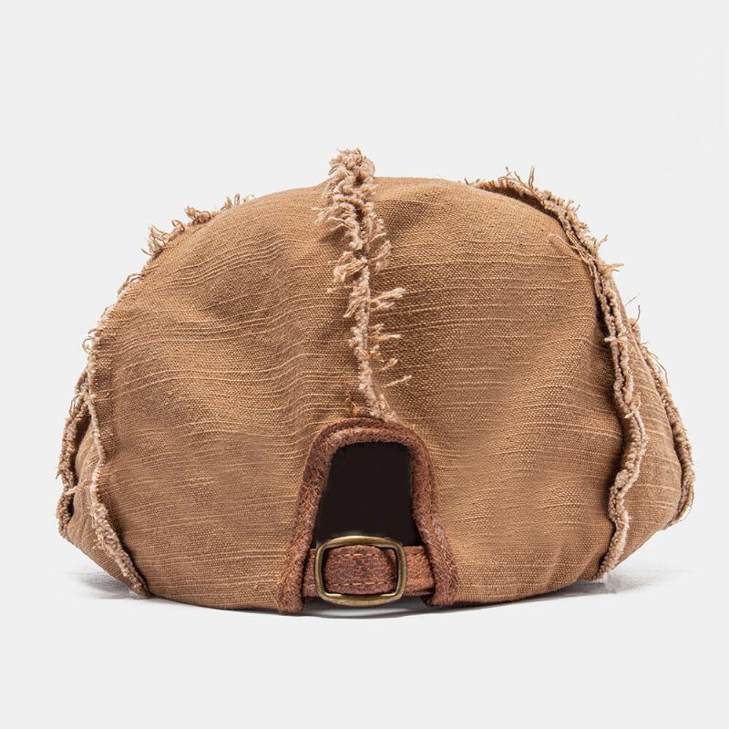 Collrown Herr Enfärgad Patchwork Casual Forward Hat Flat Cap Basker Cap