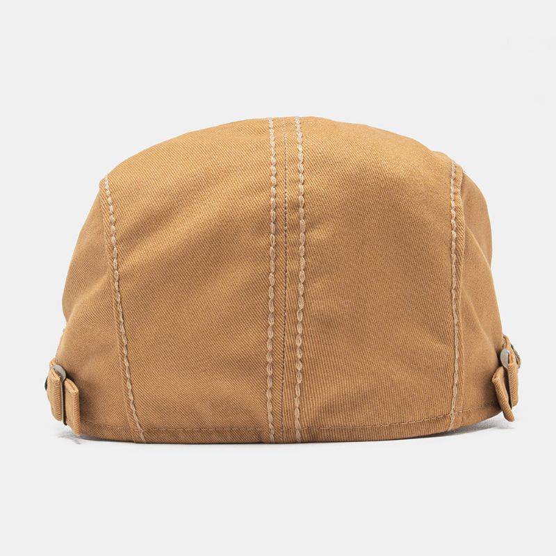Collrown Unisex Bomull Patchwork Regnbågsfärgad Vävd Halmrep Dekoration Casual All-match Basker Flat Cap Ivy Cap