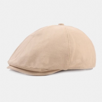 Herr Bomullsbaskermössa Enfärgad Retro Justerbar Newsboy Hatt Målarhatt Åttakantig Hatt