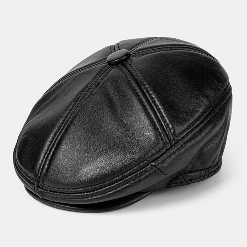 Herr Kohud Qutumn Vinter Vindtät Värmebasker Retro Öronskydd Hörselkåpor Design Medelålders Och Äldre Forward Cap