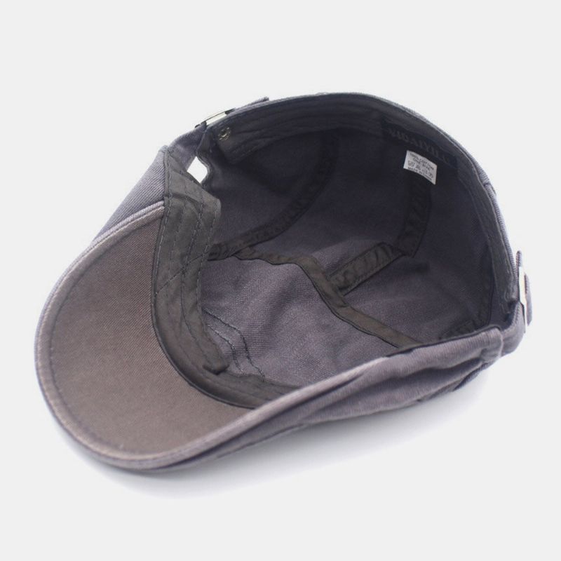 Justerbar Baskermössa För Män Bomullslinje Brevbroderi Wild Sunscreen Newsboy Keps Flat Hat Körhatt