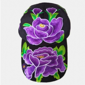 Kvinnor Blomsterbroderi Solskyddsmedel Solhatt Ankhatt Baseballkeps