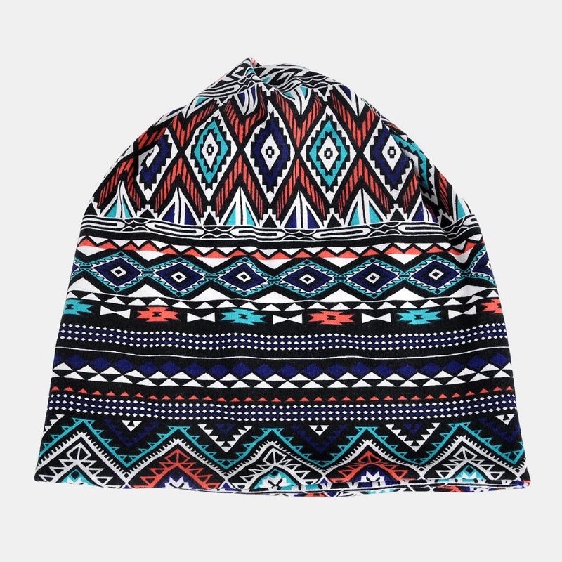 Kvinnor Bomull Multifunktionstryck Beanie Cap Hals Damask Ansiktsskydd Hattar Bandana