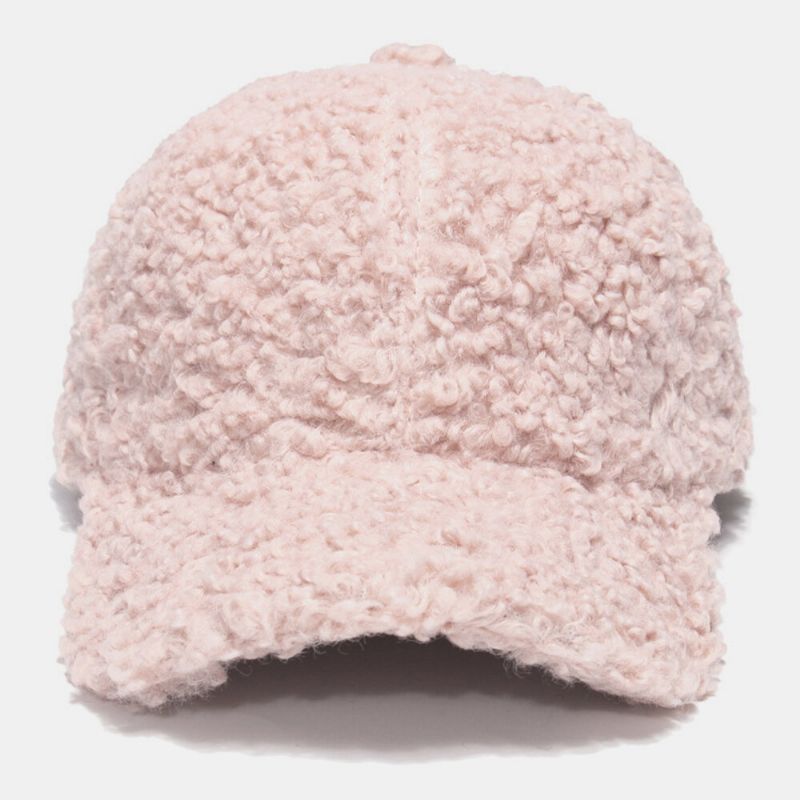 Kvinnor Lammhår Mjukt Varm Vinter Utomhus All-match Sweet Sunvisor Baseballhatt