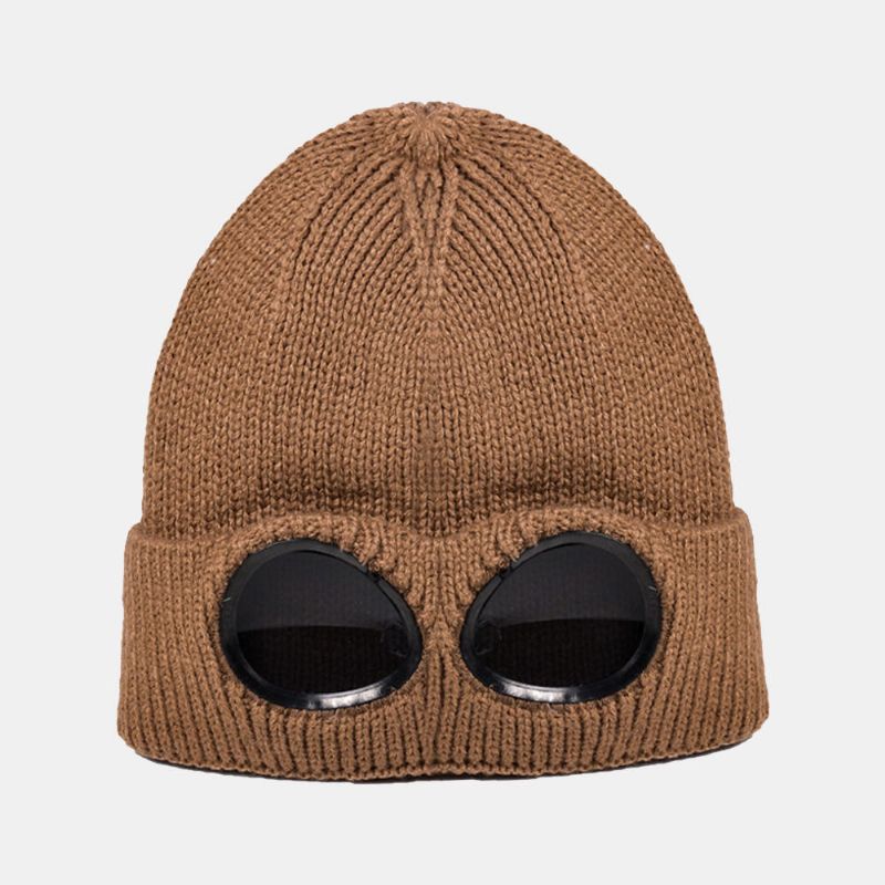 Solglasögon Sammet Skid Keps Stickad Varm Ull Små Keps Beanies