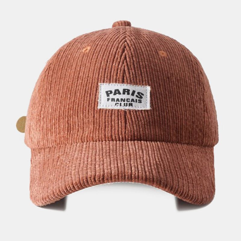 Unisex Basebollkeps Enfärgad Letter Patch Dome All-match Warm Driving Hat