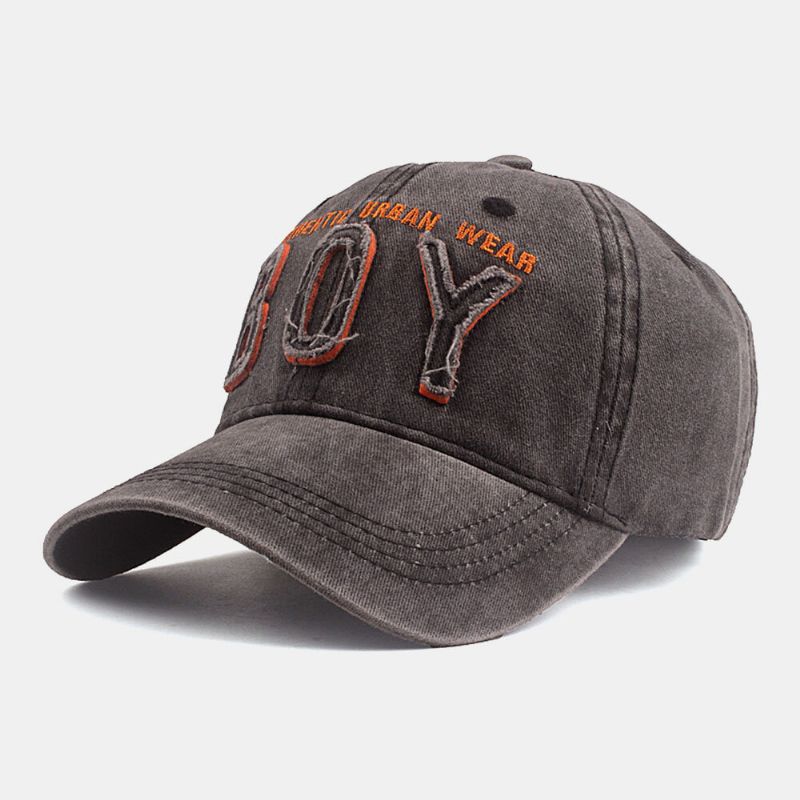 Unisex Bomull 3d Brevbroderimönster Patch Tvättad Solskyddsbaseballkeps