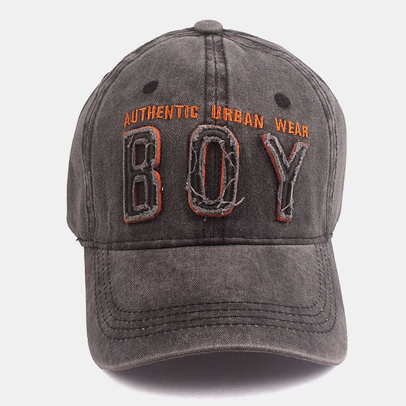 Unisex Bomull 3d Brevbroderimönster Patch Tvättad Solskyddsbaseballkeps