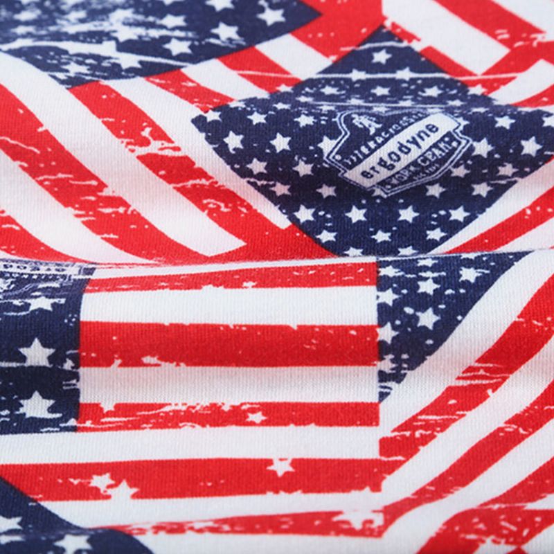 Unisex Bomull Amerikanska Flagga Tryckmönster Dubbel Användning Nackskydd Huvudduk Utan Brätte Mössa
