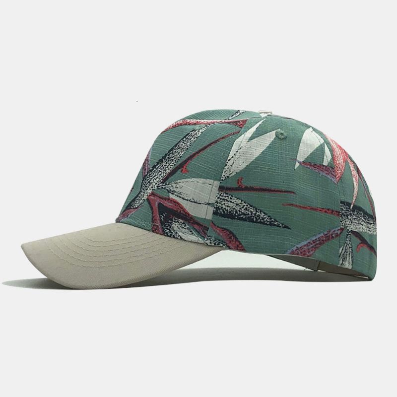 Unisex Bomull Blommiga Blad Broderimönster All-match Solskydd Baseballkeps