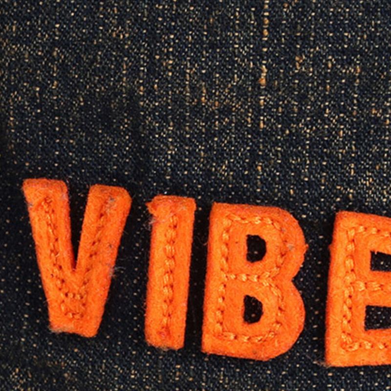 Unisex Denim Gjorda Gamla Bokstäver Mönster Mode Utomhussolskydd Bucket Hat