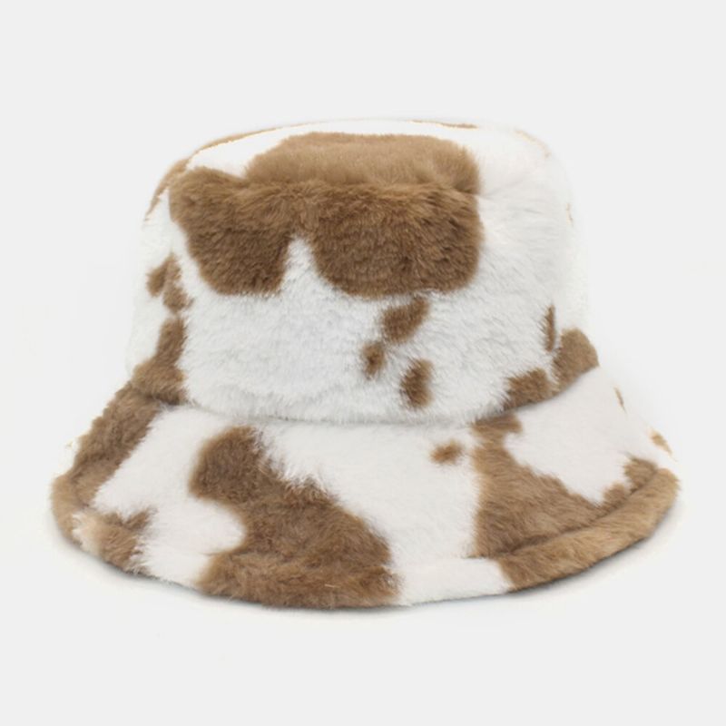 Unisex Lammhår Mjukt Varmt Casual All-match Söt Komönster Bucket Hat