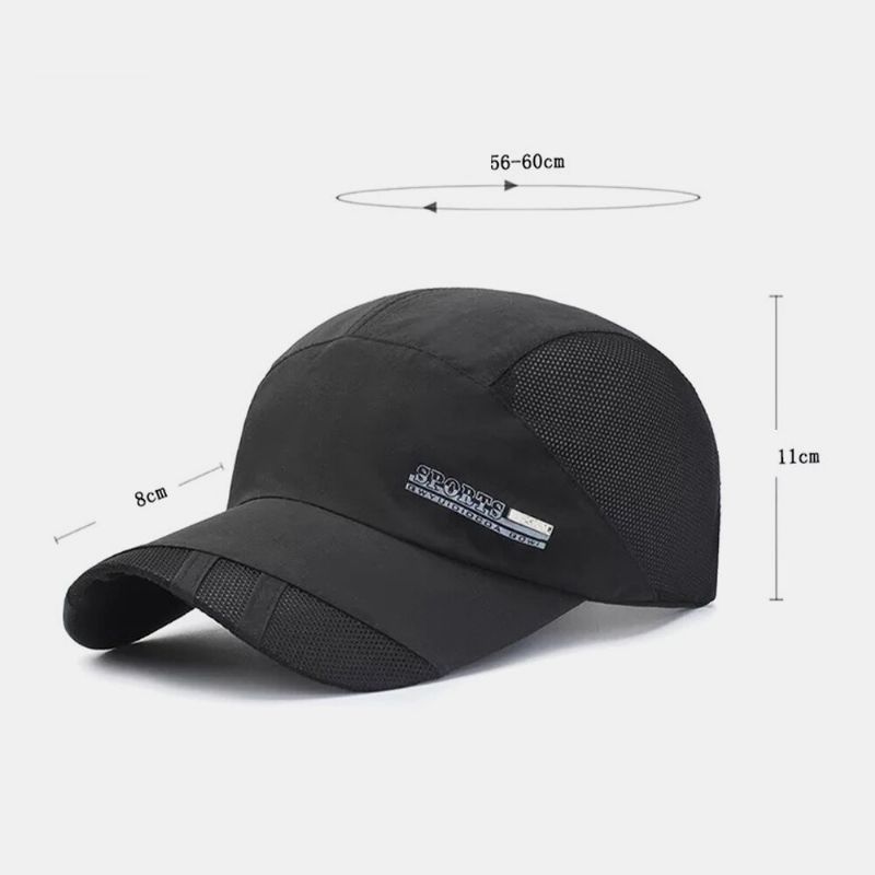 Unisex Mesh Andas Snabbtorkande Enfärgad Solskydd Utomhus Resesolskydd Baseballhatt