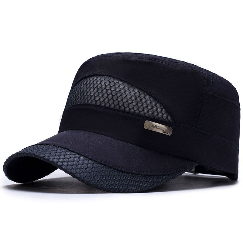 Unisex Mesh Snabbtorkande Vintage Flat Hats Outdoor Sport Army Hat Justerbara Baseballkepsar