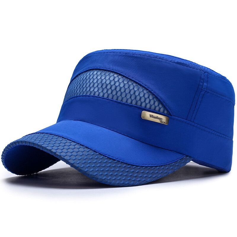 Unisex Mesh Snabbtorkande Vintage Flat Hats Outdoor Sport Army Hat Justerbara Baseballkepsar