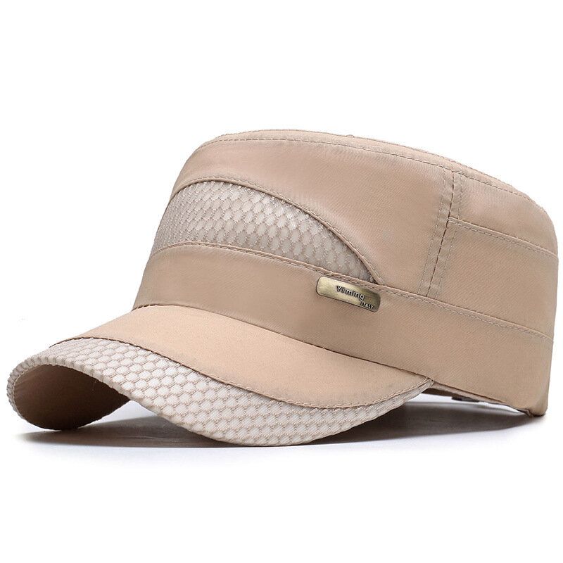 Unisex Mesh Snabbtorkande Vintage Flat Hats Outdoor Sport Army Hat Justerbara Baseballkepsar