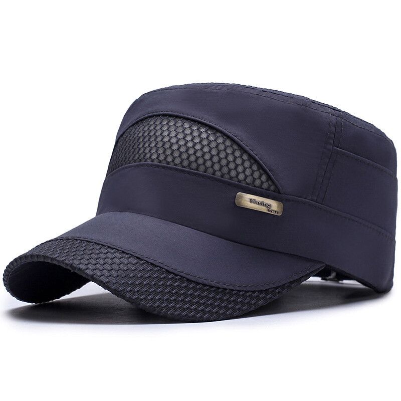 Unisex Mesh Snabbtorkande Vintage Flat Hats Outdoor Sport Army Hat Justerbara Baseballkepsar
