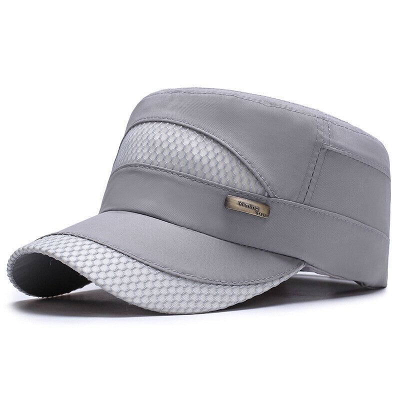 Unisex Mesh Snabbtorkande Vintage Flat Hats Outdoor Sport Army Hat Justerbara Baseballkepsar