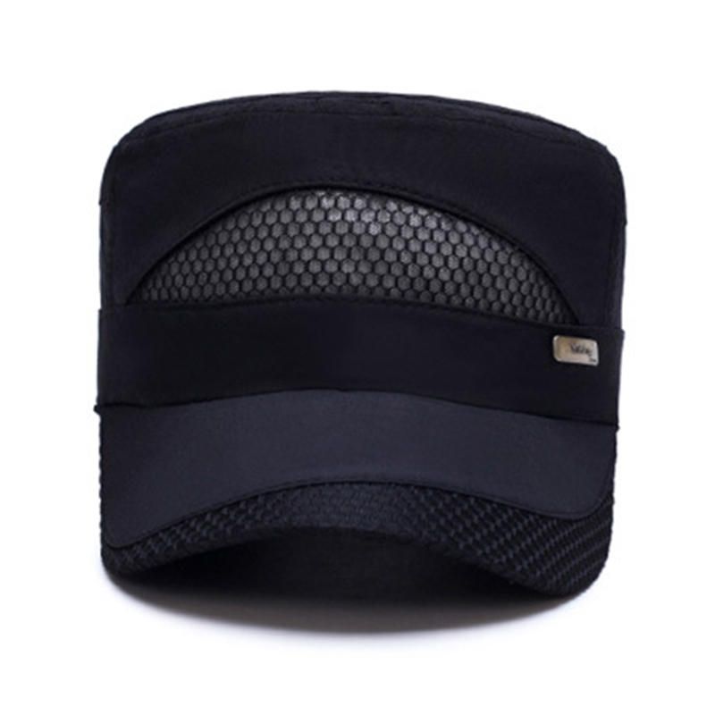 Unisex Mesh Snabbtorkande Vintage Flat Hats Outdoor Sport Army Hat Justerbara Baseballkepsar