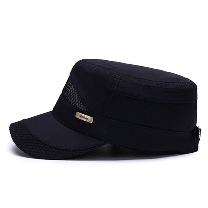Unisex Mesh Snabbtorkande Vintage Flat Hats Outdoor Sport Army Hat Justerbara Baseballkepsar