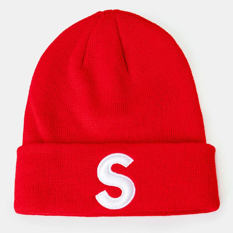 Unisex Plysch Broderad S-brev Hip-hop Varm Brättelös Mössa Hyresvärd Keps Stickad Mössa