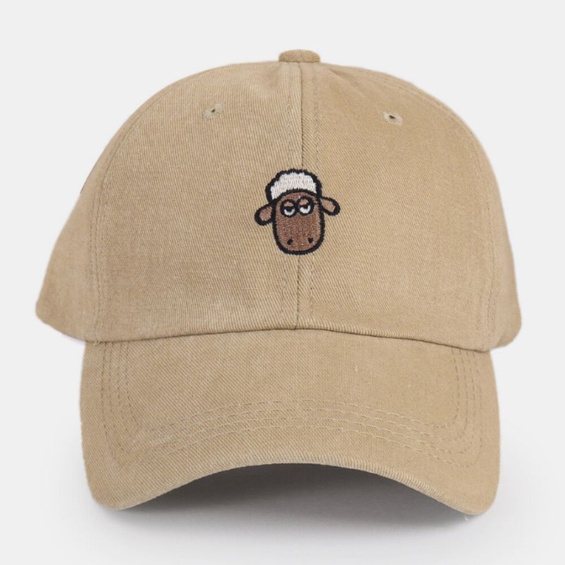 Unisex Tecknad Fårbroderi Bred Brättad Solskyddshatt Enkel Hip Hop Justerbar Basebollkeps