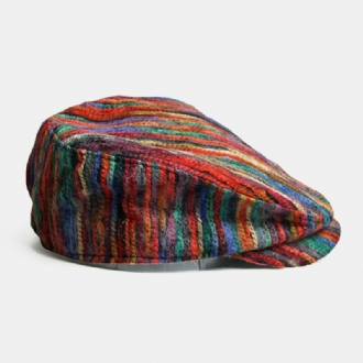 Unisex Tie-dye Regnbåge Blandad Färg Randmönster Etnisk Stil Casual Personlighet Framåt Hatt Baskerhatt