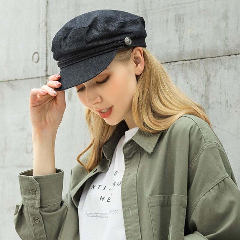 Vintage Cowboy Newsboy-hatt Åttkantig Hatt Wild Painter Hat Flat Hats