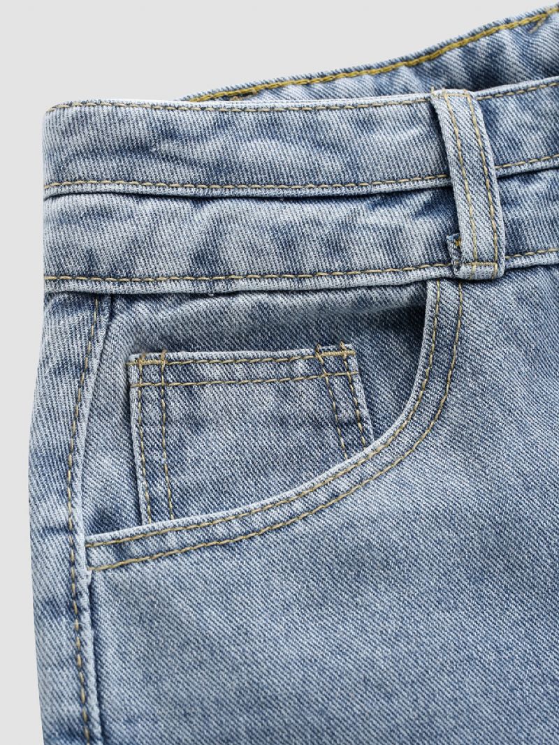 Gedigna Jeans I Bomull Med Ihålig Knapp