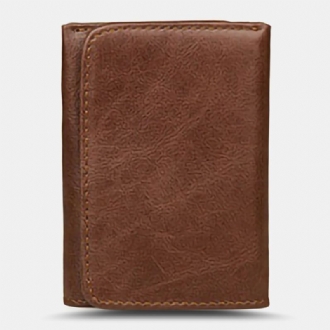 Herr Vintage Rfid Anti-magnetisk Kohudsplånbok Trifold Kort Multi-card Slots Kortfodral Körkortsplånbok