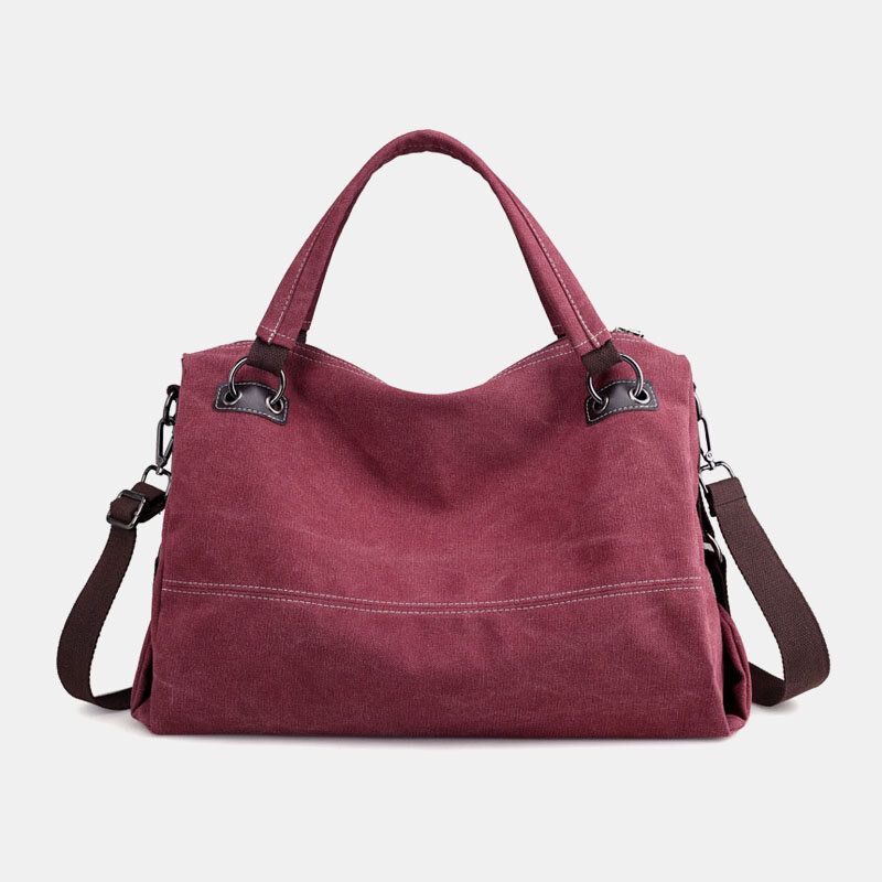Casual Canvas-handväska För Kvinnor Multi-carry Crossbody-väska