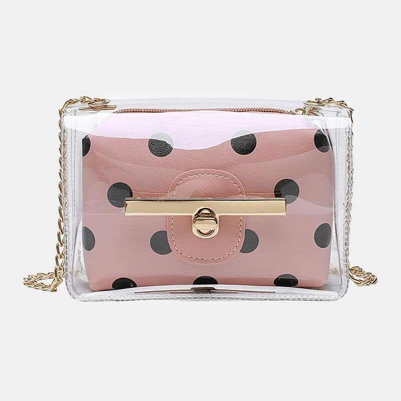 Dam 2st Dot Chains Pvc Crossbody Bag