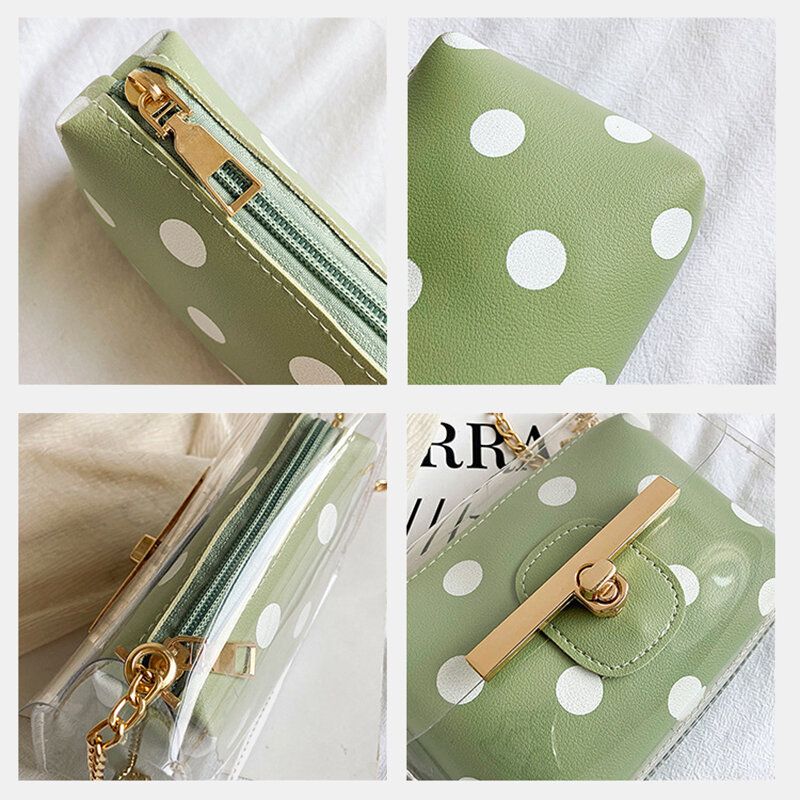 Dam 2st Dot Chains Pvc Crossbody Bag