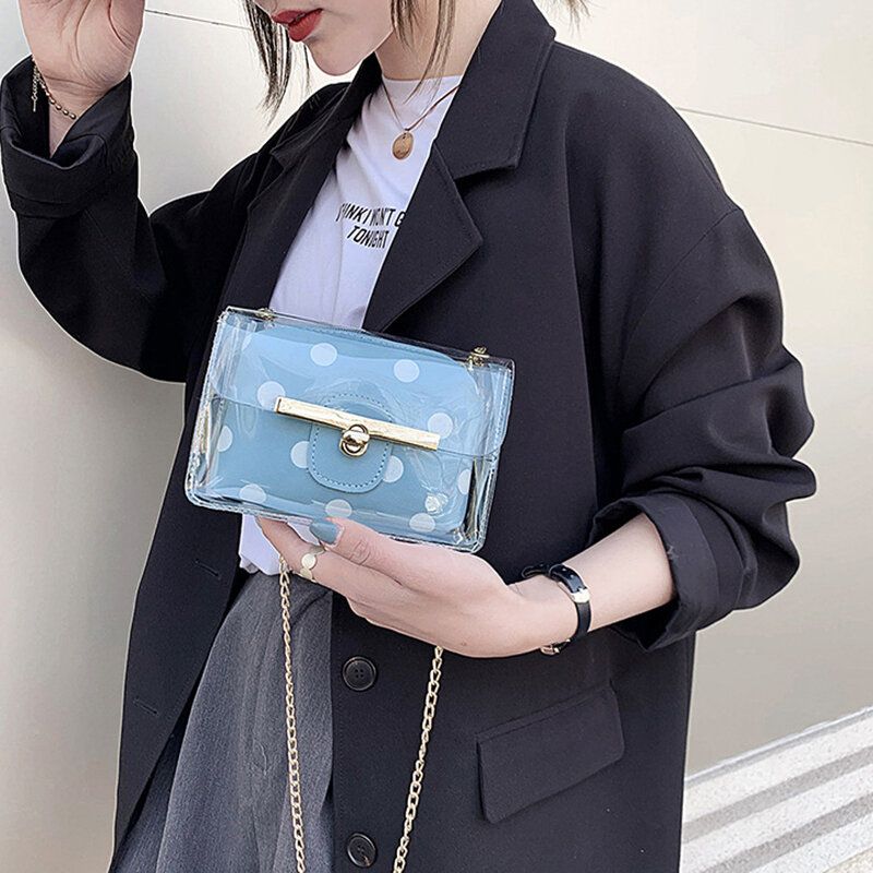 Dam 2st Dot Chains Pvc Crossbody Bag