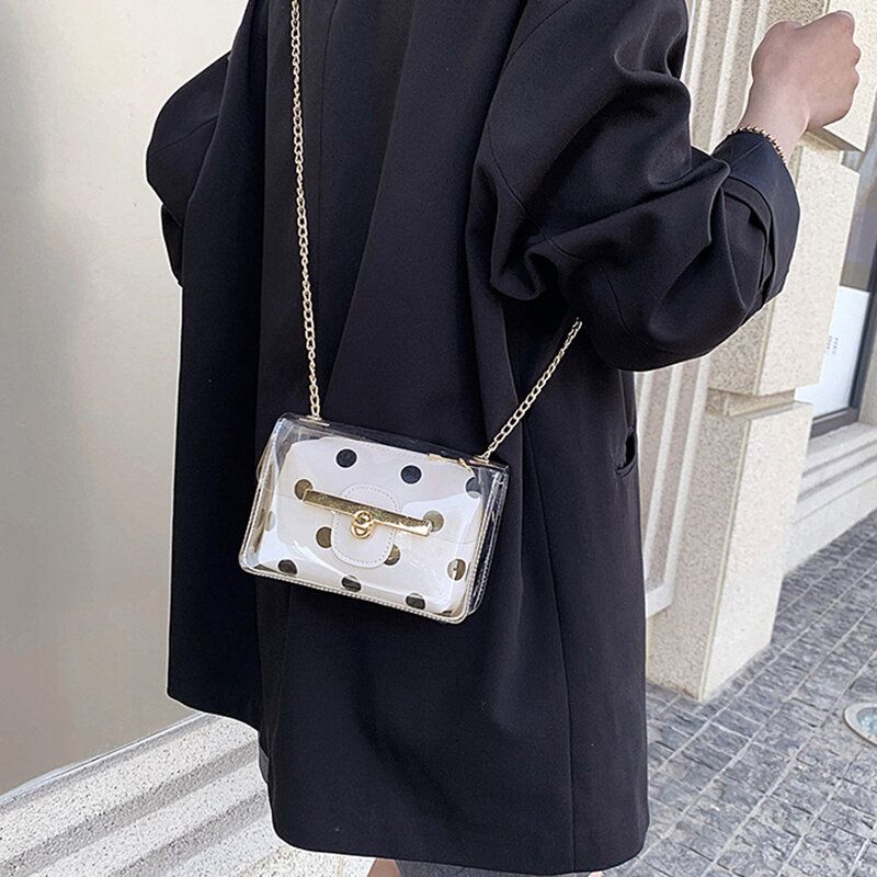 Dam 2st Dot Chains Pvc Crossbody Bag