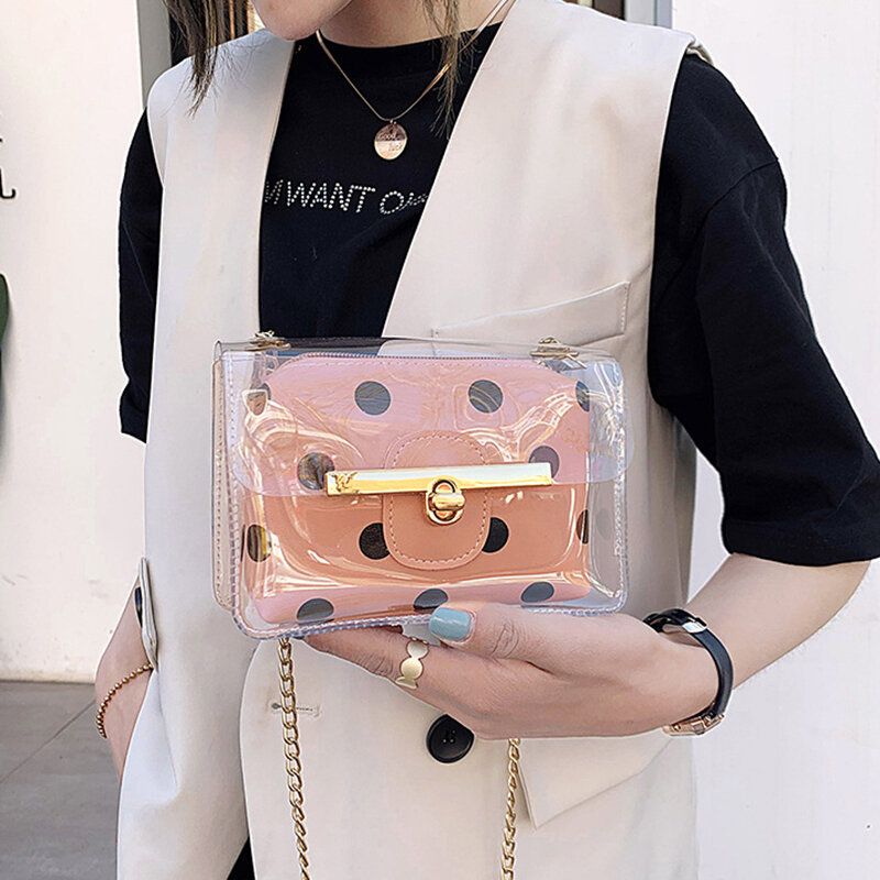 Dam 2st Dot Chains Pvc Crossbody Bag