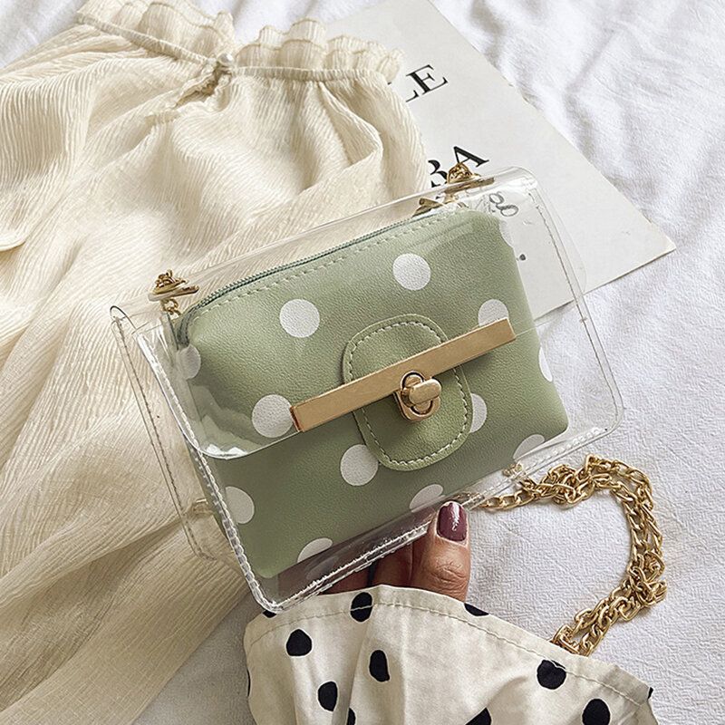 Dam 2st Dot Chains Pvc Crossbody Bag