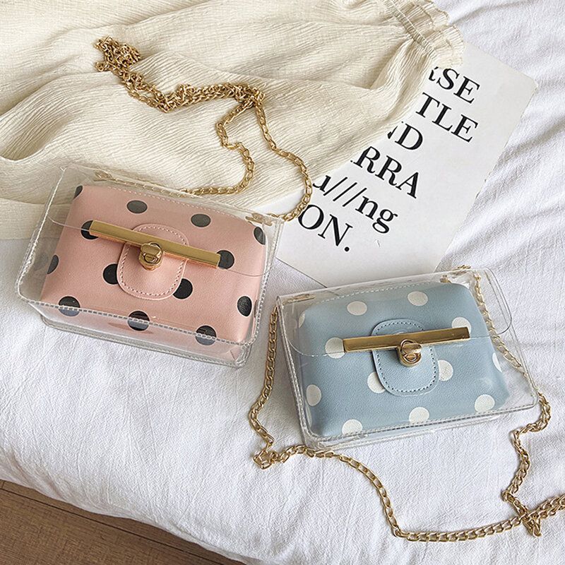 Dam 2st Dot Chains Pvc Crossbody Bag