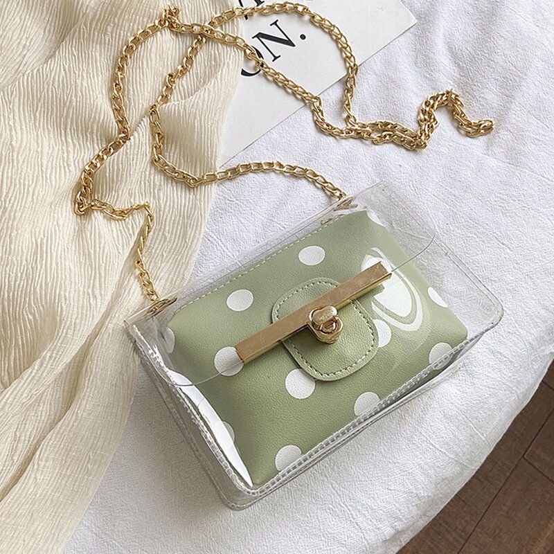 Dam 2st Dot Chains Pvc Crossbody Bag