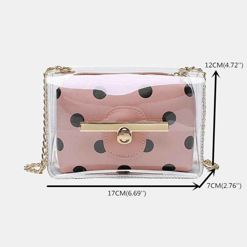 Dam 2st Dot Chains Pvc Crossbody Bag