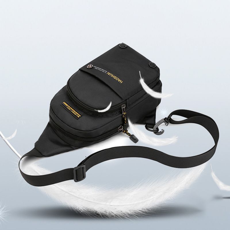 Herr Nylontyg Sport Lättvikt Casual Crossbody-väska Stor Kapacitet Justerbar Rem Fiskebröstväska