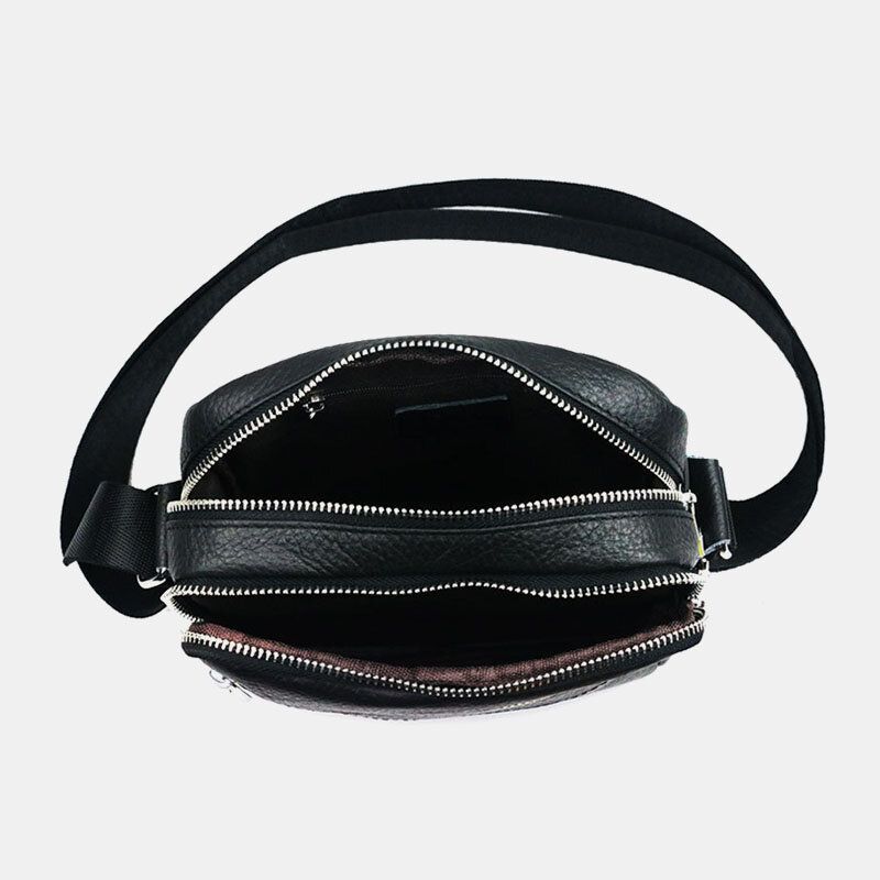Män Äkta Läder Multifunktion Vattentät Stöldskydd Telefonväska Crossbody Bag Axelväska