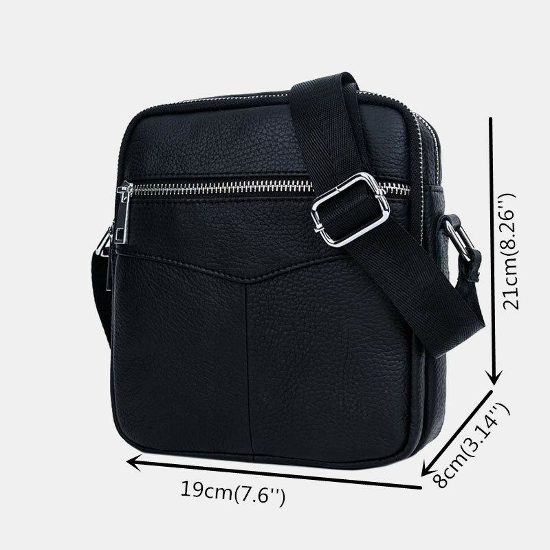 Män Äkta Läder Multifunktion Vattentät Stöldskydd Telefonväska Crossbody Bag Axelväska