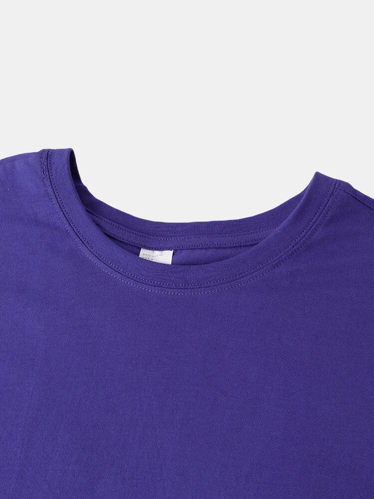 Blommigt Brev För Män Ryggtryck 100% Bomull Kortärmade Avslappnade T-shirts