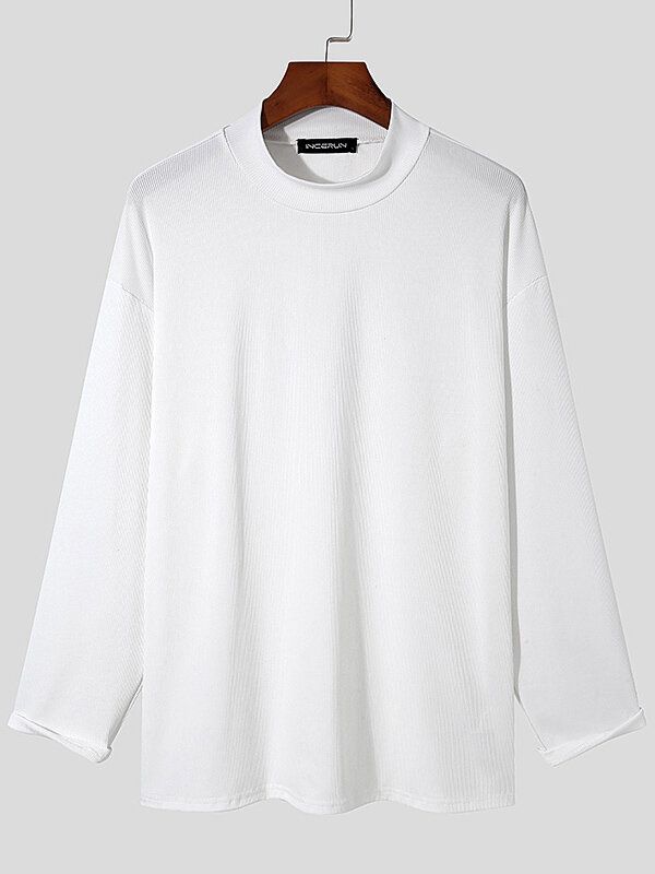 Casual Höghalsad Långärmad Herr Graciös Fritid Matchande T-shirt