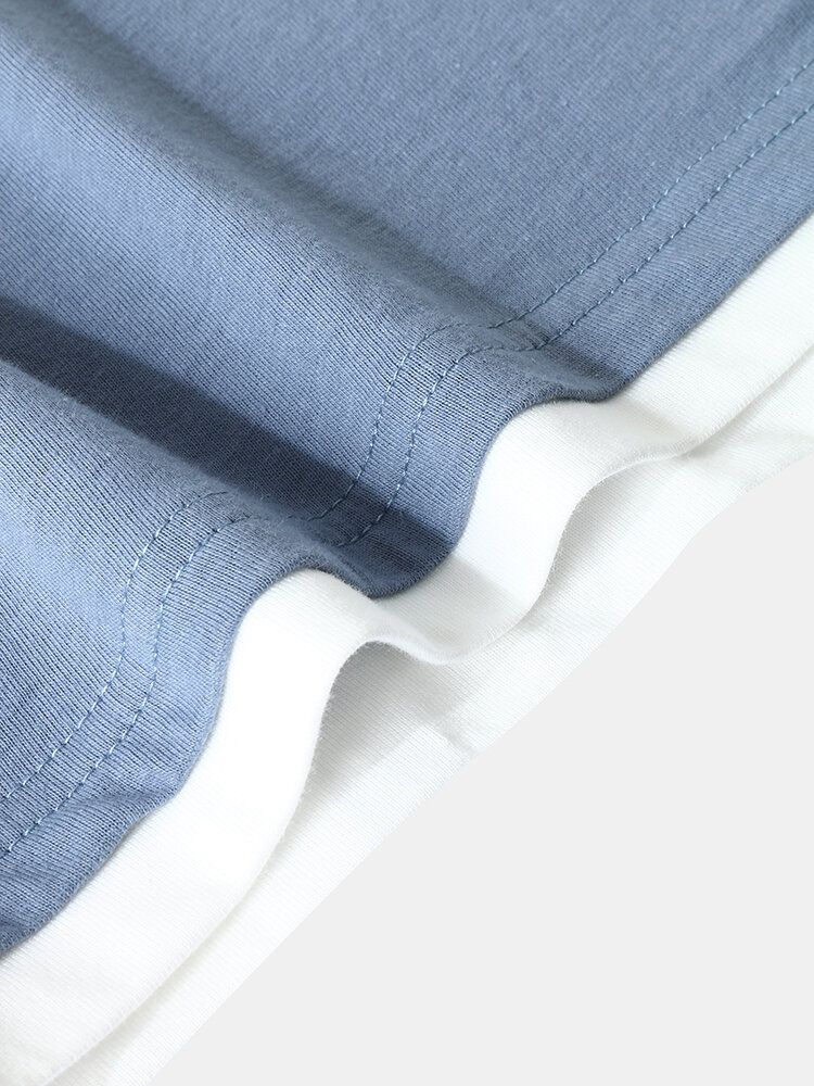 Enfärgad Långärmad Broderi-t-shirt För Män