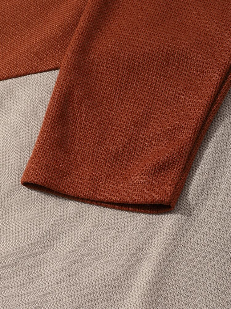 Herr Med Rund Hals Långärmad Color Block T-shirt