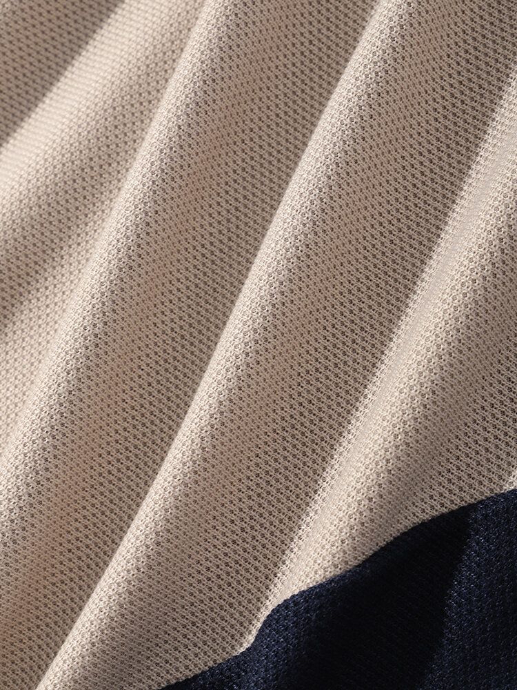 Herr Med Rund Hals Långärmad Color Block T-shirt